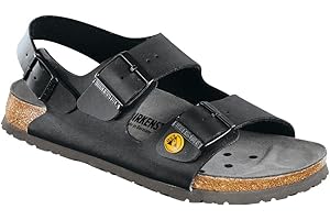 BIRKENSTOCK ESD Milano - Sandalia negra – Talla 35 – 46 – Plantilla anatómica, antiestática, unisex, ideal para el ocio, Negro, 38 EU