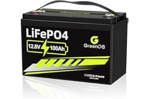 GREENOE 12V 100Ah LiFePO4 Battery Group 31 With Built-in 100A BMS, 15000 Deep Cycles Rechargeable Lithium Battery Prefect for Solar System, Rvs, Marine, Vans, Trailer, Backup (12V 100Ah)