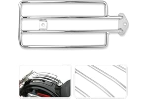 NATGIC Portapacchi per moto 280mm (11 ") Ripiano posteriore per moto in acciaio inossidabile argento Sedile singolo per Harley Davidson XL Sportster 1985-2003