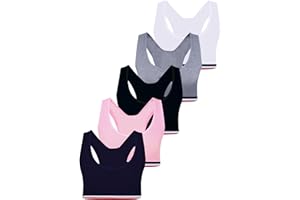 LOREZA ® 5 Brassières en Coton pour Fille sous-vêtements Soutien-Gorge de Sport Tailles 8 à 15 Ans