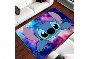 YZGAH Dibujos Animados Lilio & Stitch Alfombra Sala De Juegos para Niños Sala De Estar Dormitorio Accesorios De Fotografía Antideslizantes Regalo De Cumpleaños I7987 60X90Cm