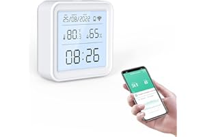 CHATTHEN eMylo Termometr Wilgotność Casa Zigbee: Inteligentny termometr higrometr do zdalnego monitorowania i alarmu, precyzyjny termometr wewnętrzny z aplikacją TUYA, akcesoria szklarniowe