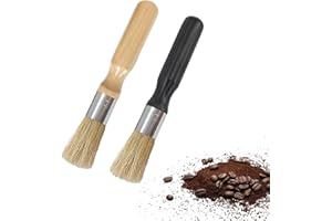 SZZETK 2 Pezzi Spazzolas Per Caffè, Spazzola Per Barista, Pulizia Della spazzola Per Caffè, Pennello da caffè Manico in Legno, Barista Per la spazzola Per caffè, Macchina Per caffè Espresso e Macinaca
