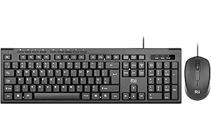 Rii Keyboard and Mouse Set,USB Wired Keyboard and Mouse Combo for PC Business Office Usage-1 Pack