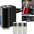 enttgo Smart Car Air Freshener,2024 New Automatic Car Air Diffuser&Freshener Three Adjusts,Intelligent Car Aroma Fresheners Diffuser Rechargeable(3bottle Essential oil included) (Black, 3bottle Oil)