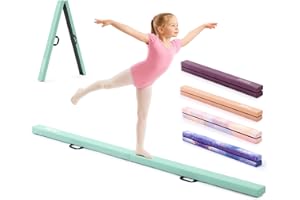ZELUS Barra de Equilibrio Gimnasia Plegable Barra Gimnasia Artistica Viga de Equilibrio Base Antideslizante Asas de Transporte para Niños, Principiantes y Profesionales