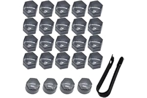 Puupaa Radmutterkappen 22 mm, schwarze Radmutternkappen mit 4 grauen Verschlusskappen und Werkzeugset für Opel Insignia, 20 Stück