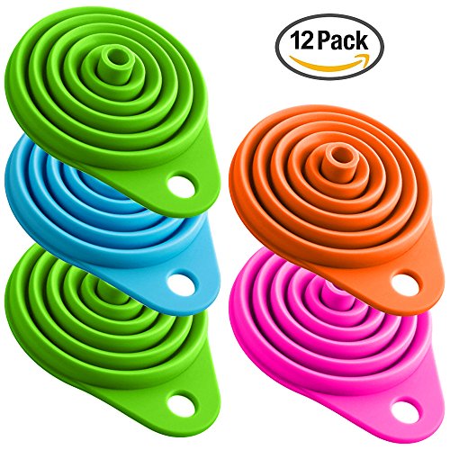 Zusammenklappbarer Silikon-Trichter, SENHAI 5-Pack-Falttrichter für Getriebe Flüssigkeit übertragen Gewürze, Küche Zubehör Gadget - 2
