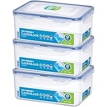 Lock & Lock Frischhaltebox 3,9 L Mit Ablaufgitter & Olivenholz-Spachtel – Luftdicht, Mikrowellengeeignet