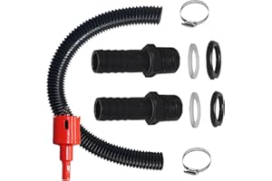 SPRIEßEN Zestaw łączników do zbiorników i deszczówka, zawiera 2 przepusty, wąż łączący 50 cm, otwieracz i zacisk węża