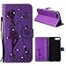Produktbild iPhone 7 Plus Hülle, SHUNDA Crystal Bling Diamant Mädchen Prägung Brieftasche Lederhülle PU Flip Wallet Etui Glitzer Tasche Handyhülle für iPhone 7 Plus - Lila