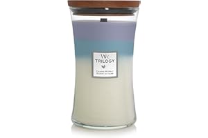WoodWick Trilogy candela profumata a clessidra grande con Pluswick InnovationRifugio di pace