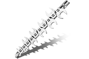SHALL 10-delars 3/8" Kråkfot Skiftnyckelset Metrisk 10-19mm, CrV-stål med Klämbart Förvaringsfodral för Bilreparation