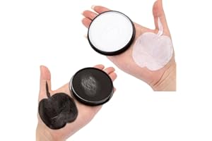 ‎KARLOR KARLOR Face Paint 30 g x 2 Aqua Make-Up Professional Make-Up Face Painting Body Paint, Water-based Professional Theatre Make-Up Adults Children Makeup Halloween Carnival Cosplay (Black & White)