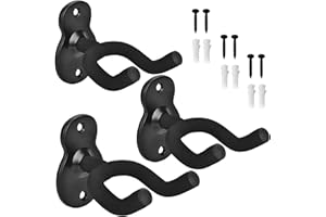 VEHMNTY 3 Stück Gitarrenhalter Wandhalterung Gitarren Wandhalterung Metall-Gitarrenhalter mit schützendem Schwamm Haken Gitarrenhalterung Wand Halter für Gitarren,Bässe, Akustikgitarre,Mandala,Banjo,Ukulelen