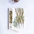 Party 24x7 6pc Twisty Birthday Candles Set Metallic Curly Coil Candles with Holders Long Thin Wedding Birthday Kids,Party Supplies,Cake Decoration (Golden)