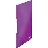 Leitz WOW A4 Sunum Dosyası, Metalik Mor, 20 Şeffaf Poşetli, 40 A4 Sayfa Kapasiteli, 46310062