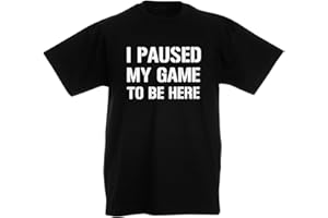 loltops I Paused My Game to Be Here Novelty T-Shirt Stocking Fillers, Teenage Boys Gifts for Kids Teens