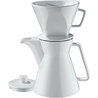 Cilio Kaffeekanne Vienna 1L inklusiv Filter Gr.4, Porzellan, weiß, 18 x 14 x 18 cm