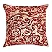 Produktbild Antique Decor Throw Pillow Cushion Cover by, Thai Culture Vector Abstract Background Flower Pattern Wallpaper Design Print, Decorative Square Accent Pillow Case, 20 X 20 inches, Burgundy