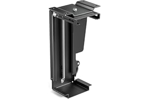 Toboli Wiltec Supporto PC fisso Porta case sotto scrivania, max 10 kg, regolabile e girevole a 360°