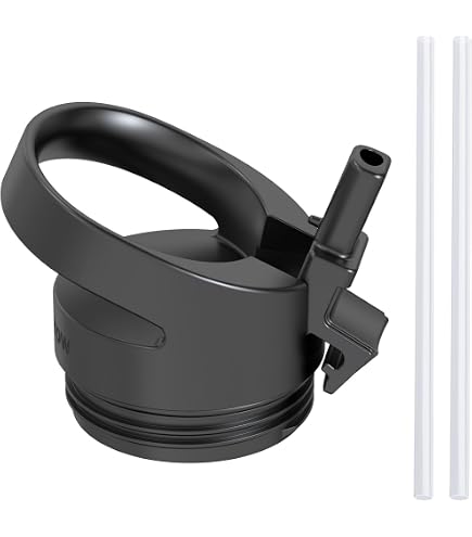 Super Sparrow Tappo a cannuccia per borraccia in acciaio inox a bocca larga - A prova di perdite - Design ergonomico - Senza BPA - Lavabile in lavastoviglie - Versione 2.0 Nero