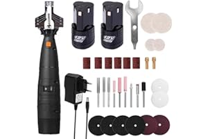 BEFITERY Kit per affilare catene per motoseghe elettriche a batteria con 2 batterie Set di strumenti per affilare 20000 giri/min Sierra Multifunzione Maquina (Nero)