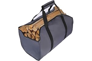 XINFULLWOL Brennholz Tragetasche groß Kaminholz Tasche Holzkorb – Aus reißfestem, wasserdichtem Oxford, ideal für Kamin & Outdoor, auch als Einkaufskorb oder Tote Bag (grau)
