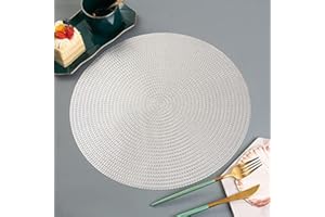 Hosoncovy Podkładki z PCW, puste podkładki na stół, odporne na wysokie temperatury, antypoślizgowe podkładki do jadalni, okrągłe podkładki, pszeniczne, dekoracyjne podkładki do domu, kuchni, srebrne,