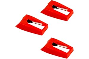 Binnan 3 Piezas Aguja de Repuesto, Aguja de Repuesto con Punta de Diamante Universal de Reemplazo para la Mayoría Tocadiscos de Vinilo Compatibles, Fonógrafo
