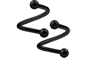 KJM Fashion 2 Stk Eloxiert Twister 1,6 mm 14g Cartilage Tragus Ohrringe