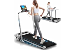 Laufband für Zuhause, FOUSAE 5 in 1 Walking Pad, 12km/h Klappbar Laufband mit 9% Steigung, 2.75HP Walking Machine mit LED-Anzeige, Fernbedienung und App, 12 HIIT, Bis 160 kg, Keine Installation