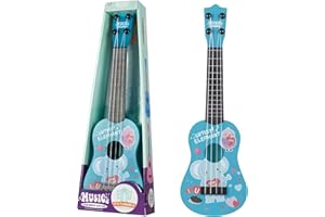 JurciCat 42cm Kindergitarre Mit 4 verstellbaren Saiten Ukulele Gitarre Spielzeug für Kleinkinder Anfänger Jungen Mädchen(Elefant)