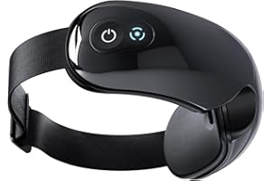 llano Eye Massager with Heat, Visible Heated Eye Mask with Bluetooth Music,Foldable Eye Care Face Massager Eye for Relax Eye Strain Dark Circle for Women/Men (Black)