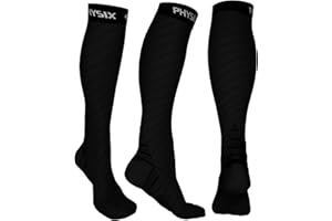 PHYSIX GEAR SPORT Physix Gear Men's Compression Stockings, Compression Stockings, Women's High Compression Stockings for Travel Plane Pregnant Maternity Compression Cuff Leg Compression Stockings