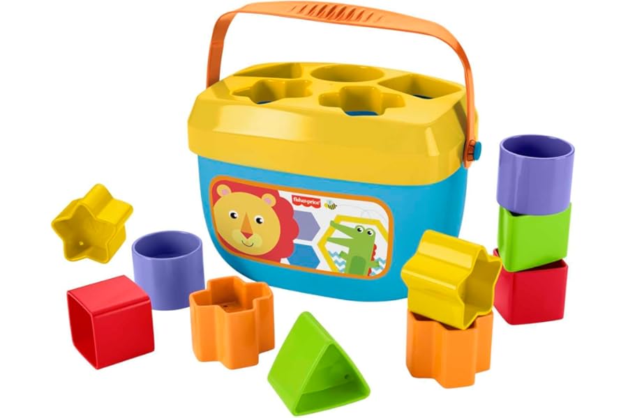 Fisher-Price Stacking Toy Baby’s First Blocks Set of 10 Shapes for Sorting Play for Infants Ages 6+ Months, FFC84