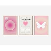 Aura Girly Poster For Aesthetic Wall Decoration | Angel Number Wall Poster Set of 3 (13 x 19 Inch Unframed) For Aesthetic Hom