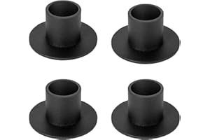 JIHXYER 4 Pezzi Portacandele, Portacandele in Ferro Opaco Portacandele a Cero per la Decorazione della Casa, Matrimonio, Festa, Natale, Nero