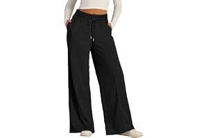 Women’s Wide Leg Sweatpants, Lightweight, High Waisted with Wide Pockets, Comfortable Lounge Pants with Drawstring, 2024