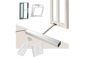 KONCEY Ouvre-fenêtre Électrique 24V Course 300/400/500/600/700/800mm Max 400N Ouvre-fenêtre Automatique à Chaîne Unique, Moteur électrique Ouverture de Chaîne (Couleur : 24V Motor+Remote+Switch, Taille : 4