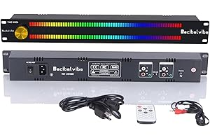 Decibelvibe TNZ SGVUM6 – VU-Meter mit Eingang/Ausgang RCA-Klinkenstecker 3,5, kabelloser Eingang über integriertes Mikrofon, 19 Farben, für HiFi-Audiosysteme, Heimkino, professionelle Sono (Gold)