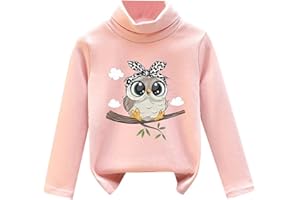 VUNCIO Pull Enfant Fille Hiver Chaud 1-7 Ans Pullover Blouse Manche Longue Fille Chic et Elegant Col Roulé a la Mode Pas Cher Dessin Animé Mignon Confortable Haut Sweater