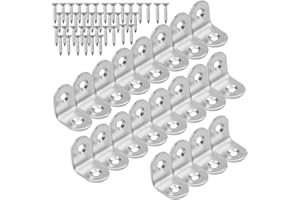 NIVOFU 20 Pieces Angle Connectors Stainless Steel Angle 20 x 20 Metal Angle Small Angle Bracket 90 Degree Stainless Steel Angle Furniture Angle with Screw Furniture Angle Steel Angle for Wood Furniture