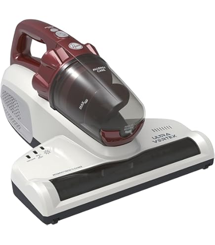 Smart Remover Mattress Vacuum Cleaner, Powerful Suction Cordless Handheld Allergen Vacuum Cleaner, UV Bed Vacuum Cleaner for Pillows Sheets Sofas Stuffed Toys (Gray Red
