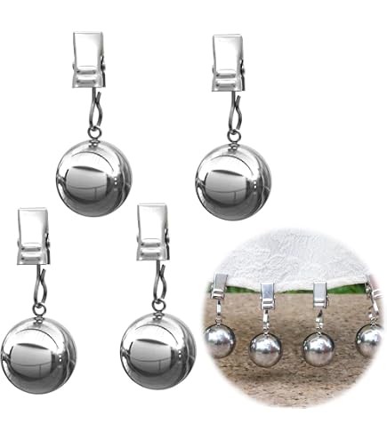 Gativs Lot De 8 Poids De Nappe En Marbre Gris Avec Clips - Pendentifs Antivent Pour Table Extérieure, Fêtes Et Camping