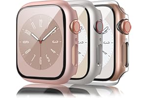 Wanme Twarde etui do zegarka Apple Watch 38 mm Series 3 2 1 ze szklaną ochroną wyświetlacza, twarde PC dookoła obudowa, wbudowana folia ochronna ze szkła hartowanego