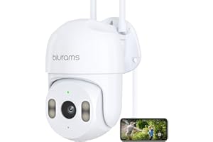 blurams Telecamera Wi-Fi Esterno 2K,Telecamera esterno 360°,PTZ Videocamera Sorveglianza Esterno con Visione Notturna a Colori,IP66 Impermeabile,Audio Bidirezionale,Rilevamento del movimento