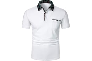 APAELEA Poloshirt Herren Kurzarm Freizeit Polohemd Golf Tops with Gefälschte Brusttasche Dekoration