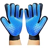 [1 Pair for Left and Right Hand] Pet Grooming Glove, Canwn Grooming Massage Glove Brush Gentle Deshedding Brush Glove Hair Remover Brush Glove with Enhanced Five Finger Design for Dogs &amp; Cats with Long &amp; Short Fur