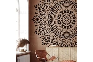 壁涂鸥 BACKGROUNDTURNOVER Plantillas redondas de mandala gigante de 170 cm para paredes, plantillas de decoración reutilizable, plantilla de pintura grande, decoración de ladrillos, lavadora, para pintar suelos eléctricos